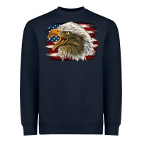 Navy American Flag Eagle Heavyweight Sweatshirt - LillyAllenDesigns