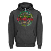 Charcoal Heather Christmas Vibes Zipper Hoodie - MaliasSmallBusiness