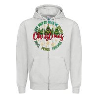 Dove Grey Christmas Vibes Zipper Hoodie - MaliasSmallBusiness