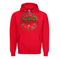 Red Christmas Vibes Zipper Hoodie - MaliasSmallBusiness