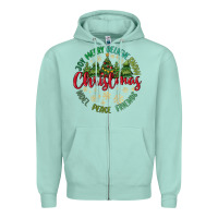 Seafoam Christmas Vibes Zipper Hoodie - MaliasSmallBusiness
