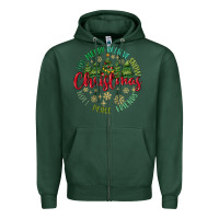 Sports Green Christmas Vibes Zipper Hoodie - MaliasSmallBusiness