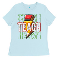 Baby Blue teach Ladies Tee - texasbilliewilder