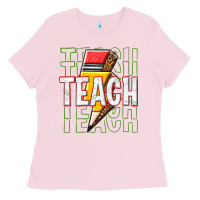 Bubblegum Pink teach Ladies Tee - texasbilliewilder