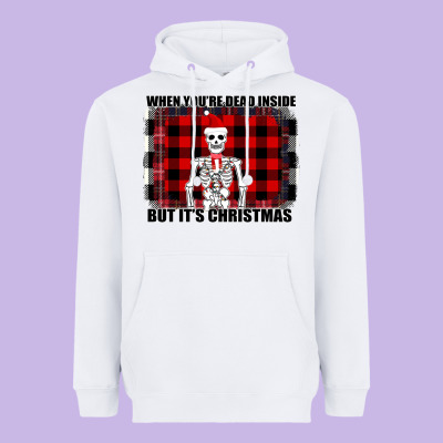 When You Re Dead Inside But It Christmas Skeleton Heavyweight Hoodie Designed By Bettercallsaul