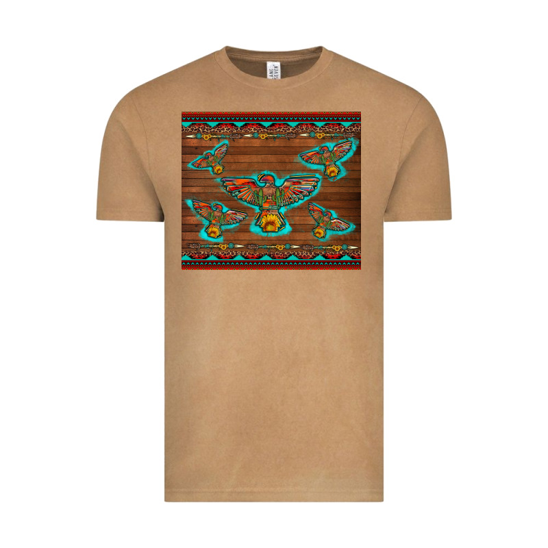 Western Thunderbird And Arrow With Aztec Leopard Vintage Tee by Artiststas | Teevron