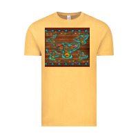 Vintage Mustard western thunderbird and arrow with aztec leopard Vintage Tee - Artiststas