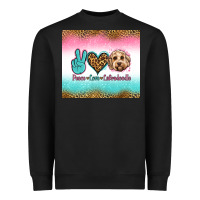 Black peace love labradoodle Heavyweight Sweatshirt - Jasminsmagicworld