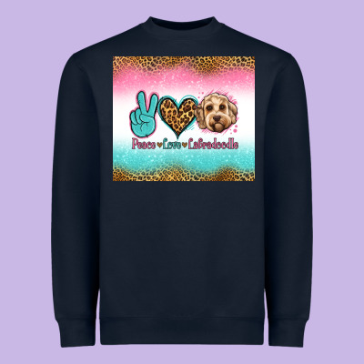 Peace Love Labradoodle Heavyweight Sweatshirt Designed By Jasminsmagicworld