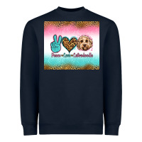 Navy peace love labradoodle Heavyweight Sweatshirt - Jasminsmagicworld