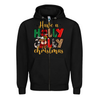 Black have a holly jolly christmas Zipper Hoodie - MaliasSmallBusiness