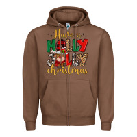 Chestnut have a holly jolly christmas Zipper Hoodie - MaliasSmallBusiness