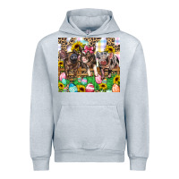 Heather Grey easter farm animals Happy Easter Day Urban Hoodie - CowGirlArtShop