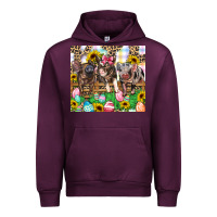 Mauve Wine easter farm animals Happy Easter Day Urban Hoodie - CowGirlArtShop