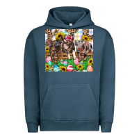 Pigment Midnight Navy easter farm animals Happy Easter Day Urban Hoodie - CowGirlArtShop