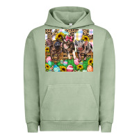 Pigment Oil Green easter farm animals Happy Easter Day Urban Hoodie - CowGirlArtShop