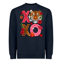 Navy xoxo with tiger Heavyweight Sweatshirt - NancyCooperArtShop
