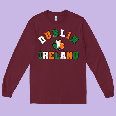 Dublİn Ireland Long Sleeve Tee Designed By Maliassmallbusiness