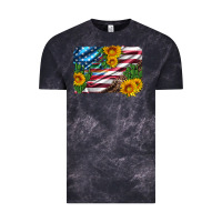 Cloud Black usa flag and sunflower serape leopard and cactus Vintage Tee - Artiststas