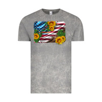 Cloud Rock usa flag and sunflower serape leopard and cactus Vintage Tee - Artiststas