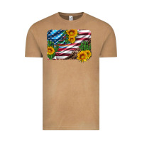 Vintage Camel usa flag and sunflower serape leopard and cactus Vintage Tee - Artiststas
