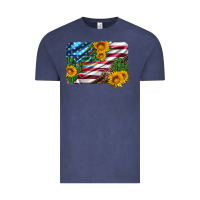 Vintage Denim usa flag and sunflower serape leopard and cactus Vintage Tee - Artiststas