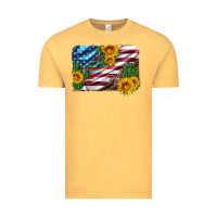 Vintage Mustard usa flag and sunflower serape leopard and cactus Vintage Tee - Artiststas