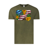 Usa Flag And Sunflower Serape Leopard And Cactus Vintage Tee | Teevron