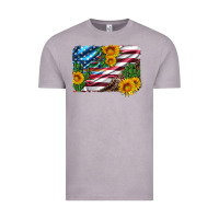 Vintage Zinc usa flag and sunflower serape leopard and cactus Vintage Tee - Artiststas