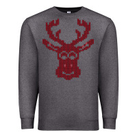 Charcoal Heather Christmas Deer Ugly Premium Sweatshirt - Bettercallsaul