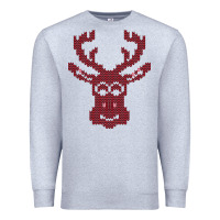 Heather Grey Christmas Deer Ugly Premium Sweatshirt - Bettercallsaul