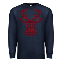 Navy Christmas Deer Ugly Premium Sweatshirt - Bettercallsaul
