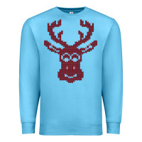Ocean Blue Christmas Deer Ugly Premium Sweatshirt - Bettercallsaul