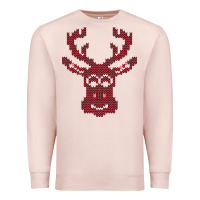 Pale Pink Christmas Deer Ugly Premium Sweatshirt - Bettercallsaul