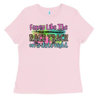 Bubblegum Pink fancy like the race track on a date night Ladies Tee - Zillion Design Studio
