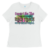 White fancy like the race track on a date night Ladies Tee - Zillion Design Studio