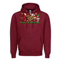 Burgundy Peace love Phlebotomy Christmas Zipper Hoodie - NancyCooperArtShop