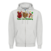 Dove Grey Peace love Phlebotomy Christmas Zipper Hoodie - NancyCooperArtShop