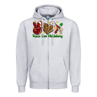Heather Grey Peace love Phlebotomy Christmas Zipper Hoodie - NancyCooperArtShop