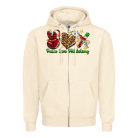 Sandshell Peace love Phlebotomy Christmas Zipper Hoodie - NancyCooperArtShop