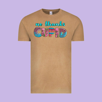 No Thanks Cupid Vintage Tee Designed By Adodesignshop