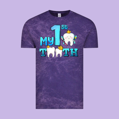 My First Tooth With Teeth Vintage Tee Designed By Adodesignshop