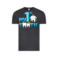 Vintage Black my first tooth with teeth Vintage Tee - AdoDesignShop