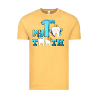 Vintage Mustard my first tooth with teeth Vintage Tee - AdoDesignShop