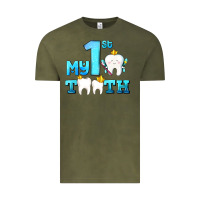 Vintage Olive my first tooth with teeth Vintage Tee - AdoDesignShop