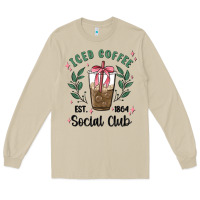 Mushroom iced coffee social club Long Sleeve Tee - MaliasSmallBusiness