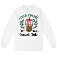 White iced coffee social club Long Sleeve Tee - MaliasSmallBusiness