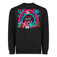 Black xo xo rainbow valentine Heavyweight Sweatshirt - NancyCooperArtShop