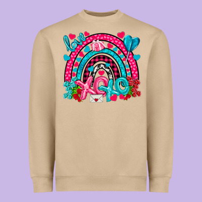 Xo Xo Rainbow Valentine Heavyweight Sweatshirt Designed By Nancycooperartshop