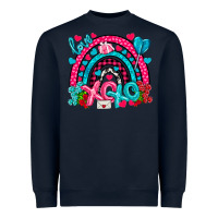 Navy xo xo rainbow valentine Heavyweight Sweatshirt - NancyCooperArtShop